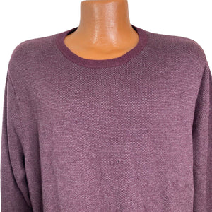 Nordstrom Sweater Mens XL Wool Blend Purple Gray Flecks Pullover New