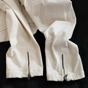 Outer Edge Jacket Womens Size XL White Corduroy Faux Fur Collar