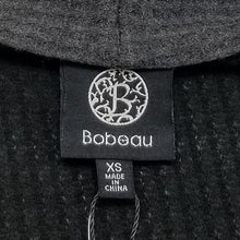 Load image into Gallery viewer, Bobeau Cardigan Open Front Womens XS Charcoal Black Ribbed Waffle Knit Two Toned