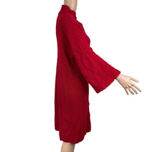 Load image into Gallery viewer, AK Ann Klein Sweater Dress Womens Large Red Button Front Kimono Sleeve