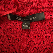 Load image into Gallery viewer, AK Ann Klein Sweater Dress Womens Large Red Button Front Kimono Sleeve