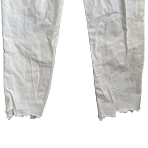 We the Free Jeans Womens 25 Button Fly White Distressed Raw Hem Ripped