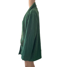 Load image into Gallery viewer, Bob Mackie Jacket Womens Large Green Fleece Wearable Art Embroidered Scarf