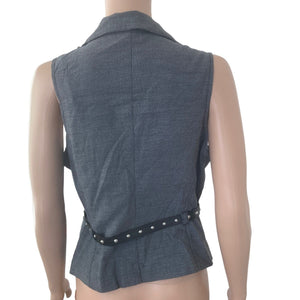 Candies Vest Womens Juniors Size 13 Gray Studded Sleeveless New