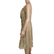 Load image into Gallery viewer, JS Collection Faith Dress Womens Size 8 Knee Length A Line Gold Sequins Champagne