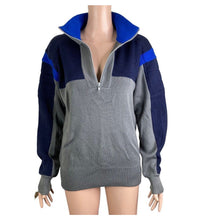 Load image into Gallery viewer, Vintage Obermeyer Sweater Mens Medium Wool Blend Black Gray Blue