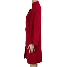 Load image into Gallery viewer, AK Ann Klein Sweater Dress Womens Large Red Button Front Kimono Sleeve