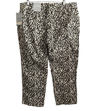 Load image into Gallery viewer, Jaclyn Smith Pants Womens 14 Spencer Fit Black White Leopard Print New