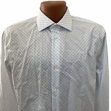 Load image into Gallery viewer, Nordstrom Shirt Mens Shop Non Iron White Blue Tonal Dots Button Down Size 16