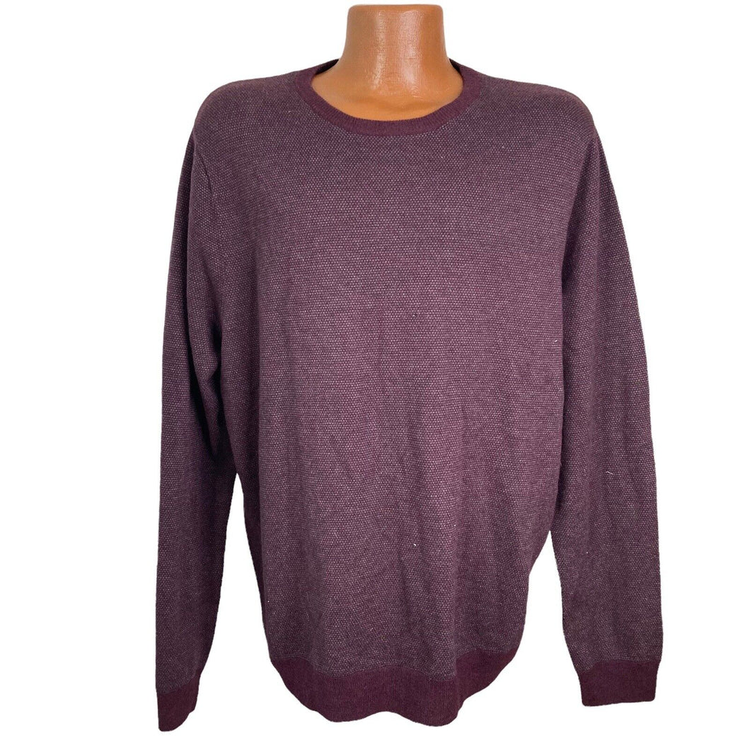 Nordstrom Sweater Mens XL Wool Blend Purple Gray Flecks Pullover New