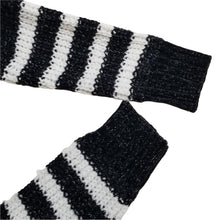 Load image into Gallery viewer, FOREVER 21 Hooded Sweater Womens Juniors 13/14 Black White Striped New