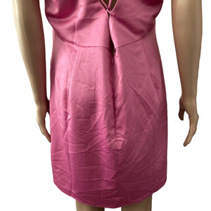 Topshop Mini Slip Dress Satin Pink 14 Mini Strappy Sleeve