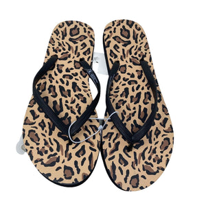 SHADE SHORE Flip Flops Leopard Print Womens Size 7