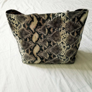 Saks Fifth Avenue Tote Womens Faux Python Snakeskin Large Bag