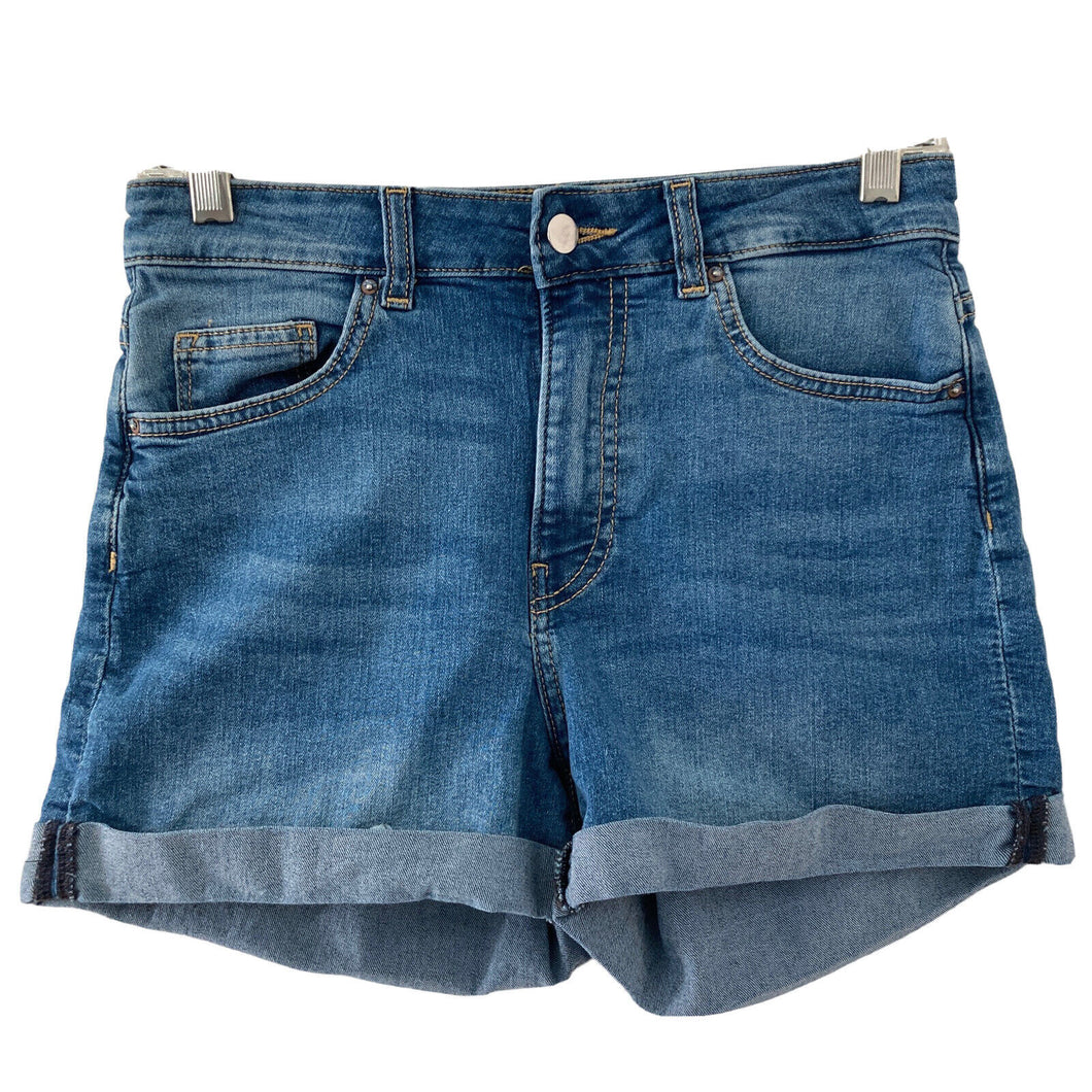 H&M Shorts Cutoff Womens Size 6 Medium Wash Blue Hi Rise Cuffed
