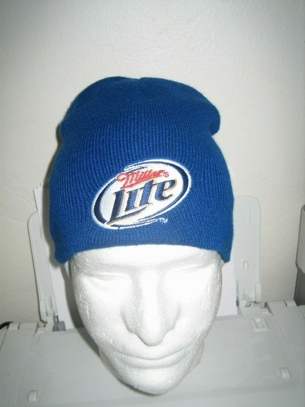 miller lite beer logo winter toque beanie hat adult blue