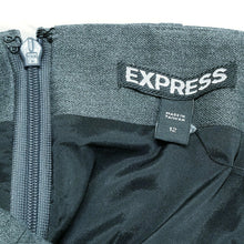 Load image into Gallery viewer, Express Skirt Pleated Charcoal Gray Lined Knee Length Size 12 NWT