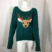 Load image into Gallery viewer, Route 66 Original Clothing Co Womens Brown and Green Reindeer Sweater Large