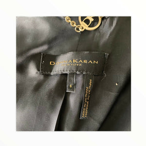 Donna Karan New York Blazer Black One Button Womens Size 8