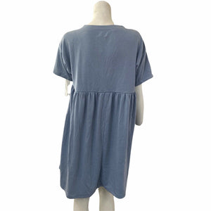 Wild Fable Shirt Dress Babydoll Blue Short Sleeve Womens Size Small