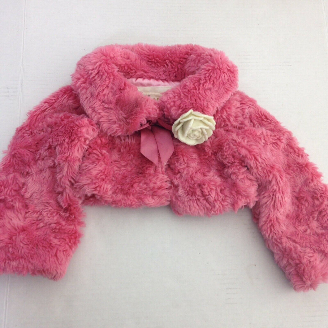 Children Place Est 1989 Baby Girl Pink Faux Fur Jacket 24 Months