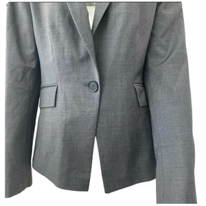 Ann Taylor Blazer Wool Blend Gray Womens Size 6