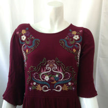 Load image into Gallery viewer, Xhilaration Womens Burgundy Red Embroidered Floral Top Size Medium