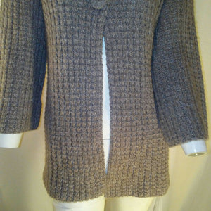 Carolyn Taylor Sweater Crochet Womens Light Brown White Marbled Size S