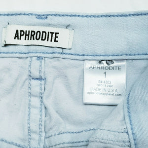 Aphrodite Jeans Light Wash Distressed Womens Juniors size 1