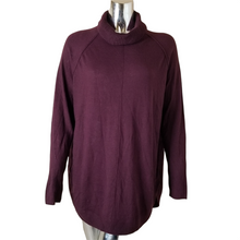 Load image into Gallery viewer, Caslon Sweater Womens Purple Wine Longline Turtleneck Long Sleeve Tunic Medium