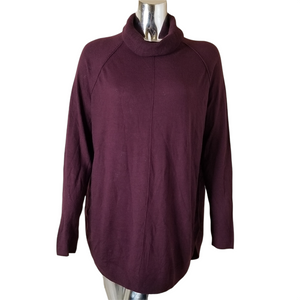 Caslon Sweater Womens Purple Wine Longline Turtleneck Long Sleeve Tunic Medium