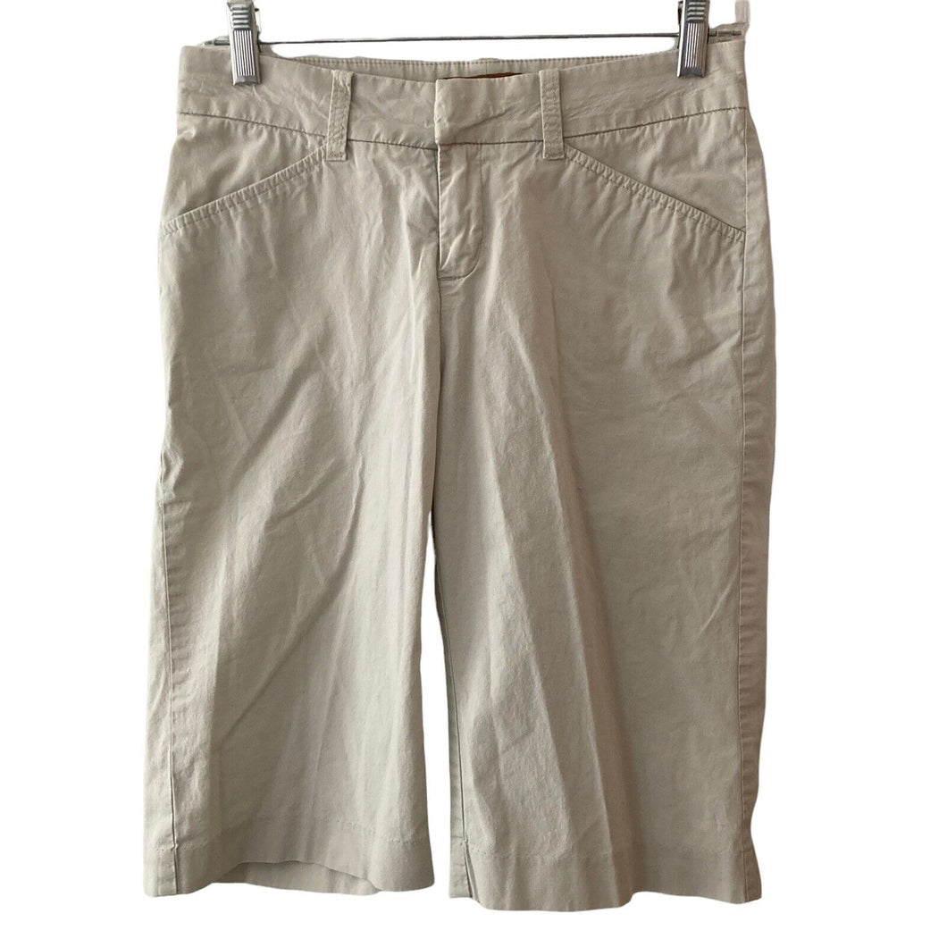 Lee Jeans Shorts Bermuda Khaki Light Brown Womens Size 3/4 Medium