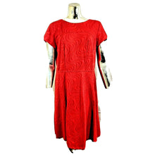 Load image into Gallery viewer, Sandra Darren Womens Plus Size Red Pattern Dress Size 16