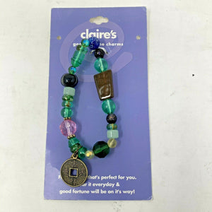 Claire's Multicolored Stretch Beaded Charm Bracelet