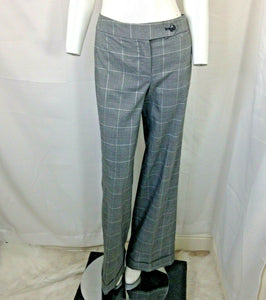 Isaac Mizrahi Womens Gray Black Silver Plaid Pants Size 6