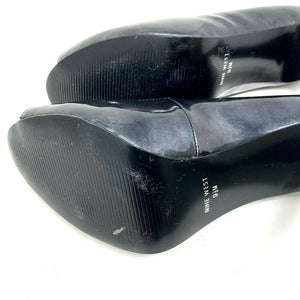 Nine West Dark Gray Metallic Open Toe Heel Size 9.5 M