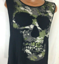 Load image into Gallery viewer, Wet Seal Unisex Black Khaki Skull Sleeveless Tshirt Size XL