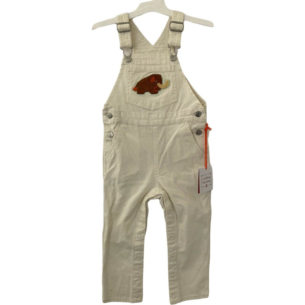 Christian Robinson Overalls Pants Denim Toddler Girls White  New W Tags 12M