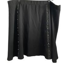 Load image into Gallery viewer, eloquii skirt womens 24 black aline plus size studded beaded