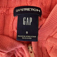 Load image into Gallery viewer, Gap Stretch Womens Zip Front Salmon Pink Zip Front Cable Knit Sweater Size Small