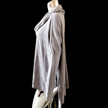 Load image into Gallery viewer, Status by Chenault Sweater Gray Cowl Ribbed Knit Hi-Low Top Medium