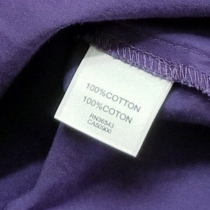 Van Heusen Womens Purple Point Collar Roll-Tab Long Sleeve Button-Up Shirt M