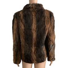 Load image into Gallery viewer, Vintage Split End Limited Rabbit Fur Jacket Medium Dark Light Brown