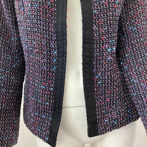 Christopher Banks Petites Women’s Multicolored Fabric Open Front Blazer PL