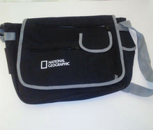 Load image into Gallery viewer, National Geographic Black and Gray Messenger Tote Small to Medium