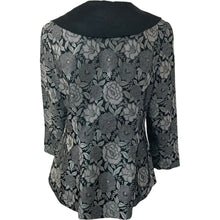 Load image into Gallery viewer, Vintage Michael Marcello Blazer Women’s Floral Lace Black Gray Large Formal