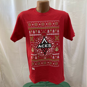 Las Vegas Aces christmas in July Red T-shirt Medium WNBA basketball ugly sweater