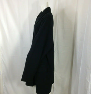 Designs & Co Lane Bryant Womens Vintage 60s 70s Black Wool Coat 20-22