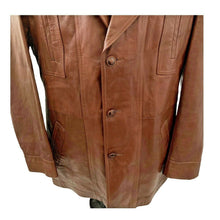 Load image into Gallery viewer, Vintage 80s Leather Jacket Brown Cabretta Leather by Grais size 42 Regular