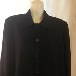 Charter Club Womens Black Plus Sized Button Front Blazer Size 14W